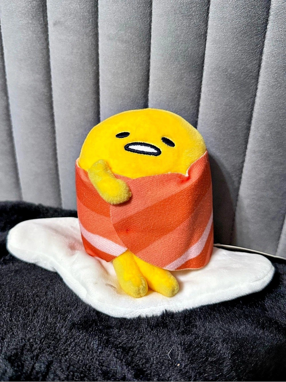 Gudetama The Lazy Egg Sanrio GUND Plush in Bacon Wrap NWT